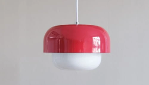 Dyberg Larsen Suspensions Suspension En Verre Et Métal Rouge Clair, H 15 Cm D 23 Cm 5 Dyberg Larsen Suspensions Suspension En Verre Et Métal Rouge Clair, H 15 Cm D 23 Cm – Image 3