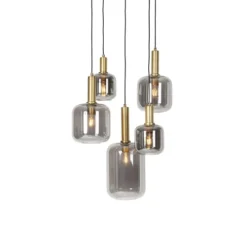 QAZQA Suspensions Suspension En Verre Gris -Luminaires Soldes 202 suspension en verre gris 3