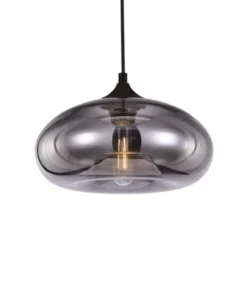 Lussiol Lighting Suspensions Suspension En Verre Gris D. 28 Cm