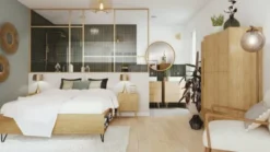 Maisons Du Monde Suspensions Suspension En Verre Teinté Ambré Et Métal Doré -Luminaires Soldes 202 suspension en verre teinte ambre et metal dore 1000 16 38 200446 4