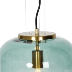 QAZQA Suspensions Suspension En Verre Vert -Luminaires Soldes 202 suspension en verre vert 4