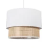Jardideco Suspensions Suspension Gigogne Rotin Blanc D35cm -Luminaires Soldes 202 suspension gigogne rotin blanc d35cm