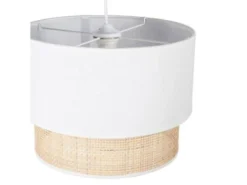 Jardideco Suspensions Suspension Gigogne Rotin Blanc D35cm -Luminaires Soldes 202 suspension gigogne rotin blanc d35cm 2