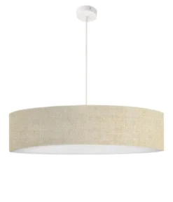 Abat-jours Suspensions Suspension Imprimée Effet Lin Beige T 50 X H 25