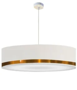 Abat-jours Suspensions Suspension Jonc Blanc Et Aluminium T 65 X H 25 -Luminaires Soldes 202 suspension jonc blanc et cuivre t 65 x h 25