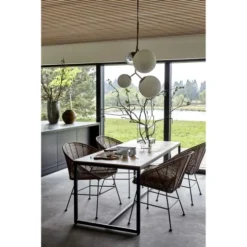 House Doctor Suspensions Suspension Laiton En Verre Blanc Et Gris -Luminaires Soldes 202 suspension laiton en verre blanc et gris 1