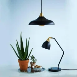 Super Living Suspensions Suspension Métal Bleu Et Laiton D36cm -Luminaires Soldes 202 suspension metal bleu et laiton d36cm 2