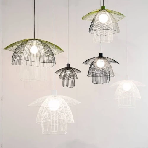 Forestier Suspensions Suspension Métal Filaire Blanc D56cm 4 Forestier Suspensions Suspension Métal Filaire Blanc D56cm – Image 2