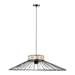 Decoratie Suspensions Suspension Métal Filaire Et Rotin D62cm -Luminaires Soldes 202 suspension metal filaire et rotin d62cm 2