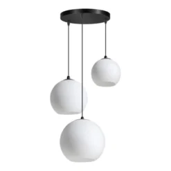 Deladeco Suspensions Suspension Moderne En Métal Blanc 200 Cm -Luminaires Soldes 202 suspension moderne en metal blanc 200 cm 2