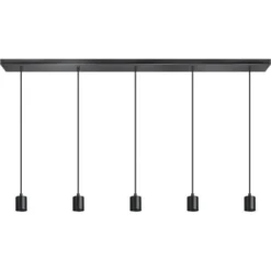 Deladeco Suspensions Suspension Moderne En Métal Noir 200 Cm