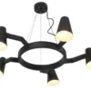 It's About Romi Lustres Suspension Noire 5 Lampes -Luminaires Soldes 202 suspension noire 5 lampes