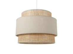 Jardideco Lustres Suspension Ronde Gigogne Rotin Beige D40cm