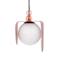 Maisons Du Monde Suspensions Suspension Sphérique En Verre Et Métal Rouge H21