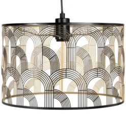 Maisons Du Monde Suspensions Suspension Tambour En Métal Ajouré Noir Et Doré