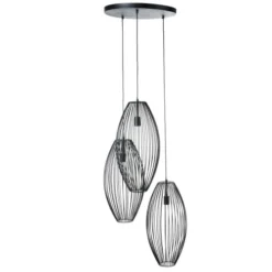 Maisons Du Monde Suspensions Suspension Triple Abat-jours Ronds Filaires Noirs