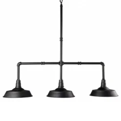 Maisons Du Monde Luminaires Suspension Triple Indus Tuyaux En Métal Noir